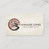 Enso Zen Circle Sakura Tree - Roter Kirschblossom Visitenkarte (Vorderseite)