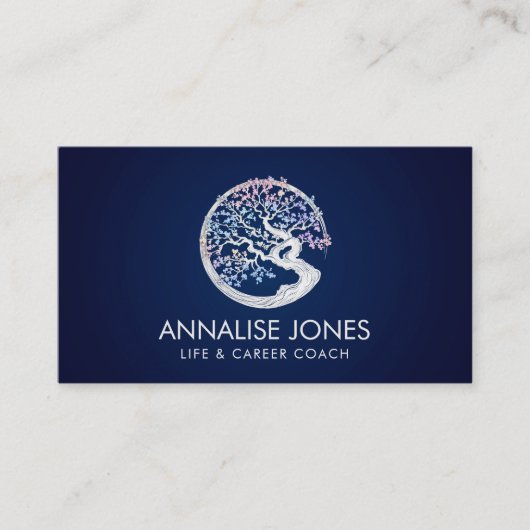 Enso Zen Circle Sakura Tremola - Pastellblume Visitenkarte (Vorderseite)