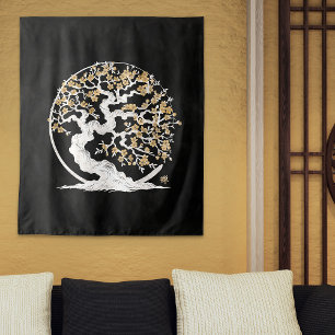 Enso Zen Circle Sakura Wandteppich