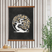 Enso Zen Circle Sakura Wandteppich Mit Holzrahmen