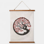 Enso Zen Circle Sakura Wandteppich Mit Holzrahmen (Vorderseite)