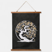 Enso Zen Circle Sakura Wandteppich Mit Holzrahmen (Vorderseite)