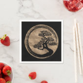 Enso Zen Circle und Bonsai Tree Gold Serviette (Beispiel)