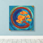 Enso Zen Circle und Bonsai Tree - impasto Leinwanddruck (Insitu (Holzboden))