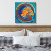 Enso Zen Circle und Bonsai Tree - impasto Leinwanddruck (Insitu (Schlafzimmer))