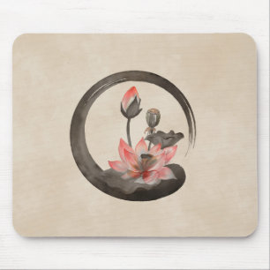 Enso Zen Circle und Lotus Mousepad