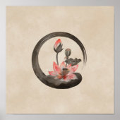 Enso Zen Circle und Lotus Poster (Vorne)