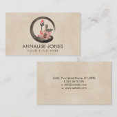 Enso Zen Circle und Lotus Visitenkarte (Vorne/Hinten)