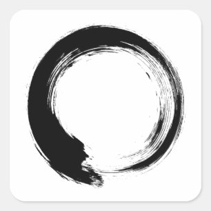Enso Zen-Kreis Quadratischer Aufkleber