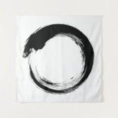 Enso Zen-Kreis-Tapete Wandteppich (Vorderseite (Horizontal))