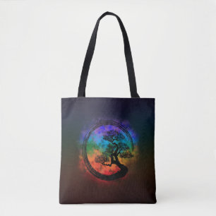 Enso-Zen-Kreis und Bonsai-Baumnebel Tasche