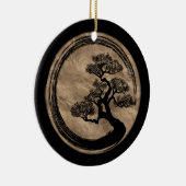 Enso Zen-Kreis und Bonsais-Baum-Gold Keramik Ornament (Rechts)