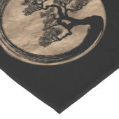 Enso Zen-Kreis und Bonsais-Baum-Gold Kurzer Tischläufer (Ecke)
