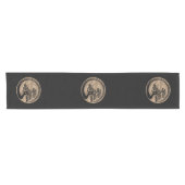 Enso Zen-Kreis und Bonsais-Baum-Gold Kurzer Tischläufer (Horizontal)