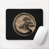 Enso Zen-Kreis und Bonsais-Baum-Gold Mousepad (Mit Mouse)