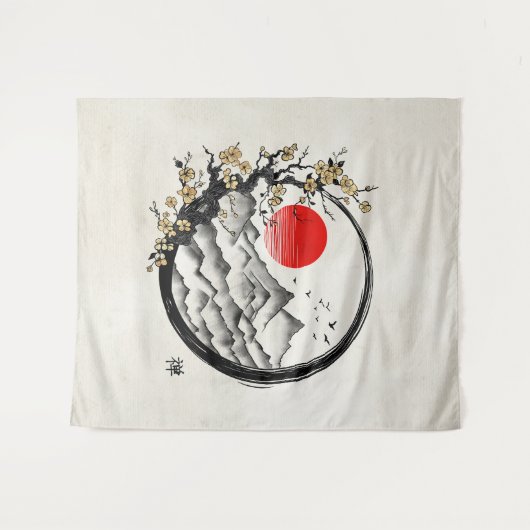 Enso Zen: Ruhe Wandteppich (Vorderseite (Horizontal))