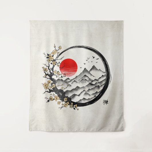 Enso Zen: Ruhe Wandteppich (Vorderseite)