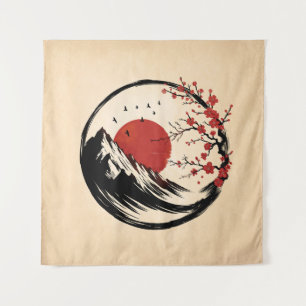 Enso Zen über die Ruhe der Morgendämmerung Wandteppich