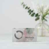 Enso Zen Watercolor Business Card Visitenkarte (Stehend Vorderseite)
