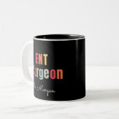 ENT Chirurg Otolaryngologie Personalisiert Zweifarbige Tasse (Vorderseite Links)