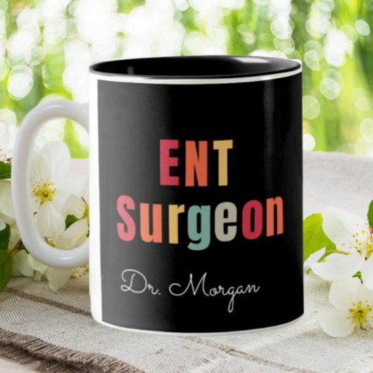 ENT Chirurg Otolaryngologie Personalisiert Zweifarbige Tasse