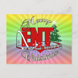 ENT CHRISTMAS Otolaryngologe OHRENNOTENSCHROT Feiertagspostkarte