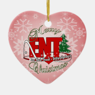 ENT CHRISTMAS Otolaryngologe OHRENNOTENSCHROT Keramik Ornament