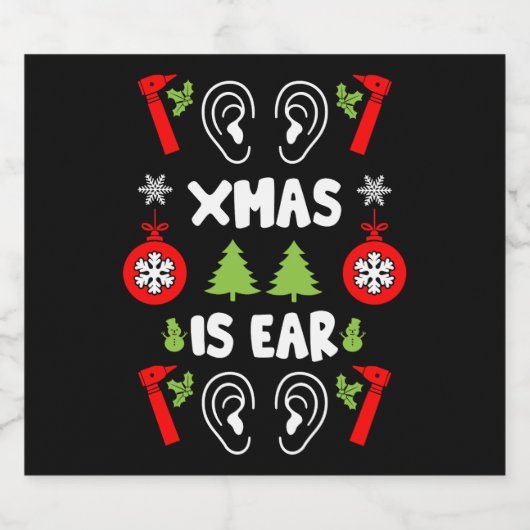 ENT Doctor Christmas Schaumweinetikett (Einzelnes Label)