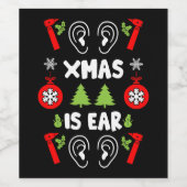 ENT Doctor Christmas Weinetikett (Einzelnes Label)