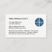 ENT Otolaryngologen Medizinische Visitenkarten Visitenkarte (Vorderseite)