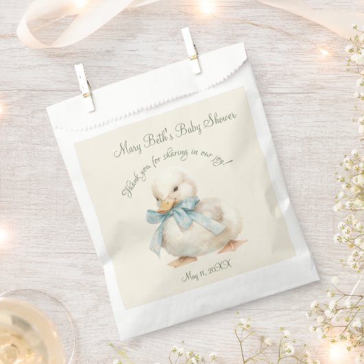 Entchen mit Band Baby Shower Geschenktütchen (Ausgeschnitten)