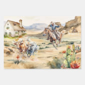 Entcoupage der Western - Cowboy-Outdoor-Landwüste Geschenkpapier Set (Vorderseite 3)