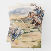 Entcoupage der Western - Cowboy-Outdoor-Landwüste Geschenkpapier Set (Beispiel)