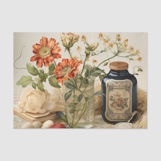 Entcoupage für niedliche Stillleben-Liebhaber Seidenpapier (Vorderseite)