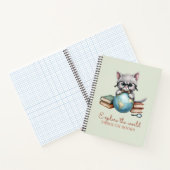 "Entdecke die Welt durch Bücher" Niedlich Kitten Notizblock (Innenseite)