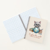 "Entdecke die Welt durch Bücher" Niedlich Kitten Notizblock (Innenseite)