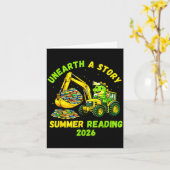 Entdecke eine Geschichte Dinosaurier Bagger Liebha Karte (Gelbe Blume)