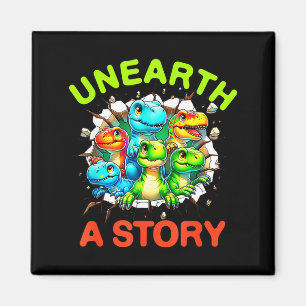 Entdecke eine Geschichte Dinosaurier Bibliothek So Magnet