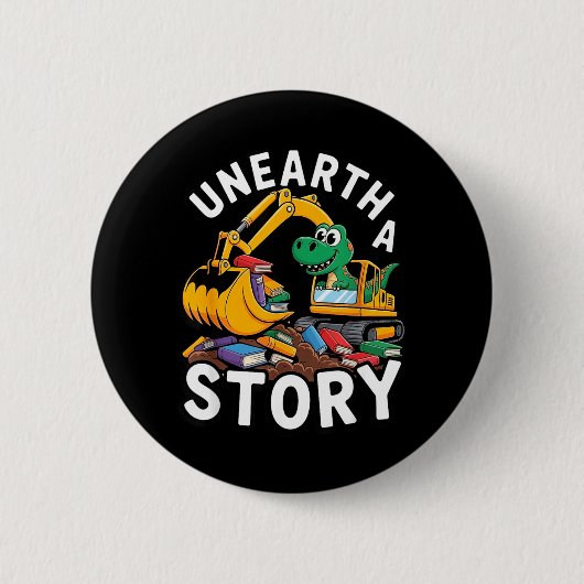 Entdecke eine Geschichte Dinosaurier Sommer Biblio Button (Vorderseite)