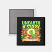 Entdecke eine Geschichte Dinosaurier Sommerlektüre Magnet (Vorderseite/Rückseite)