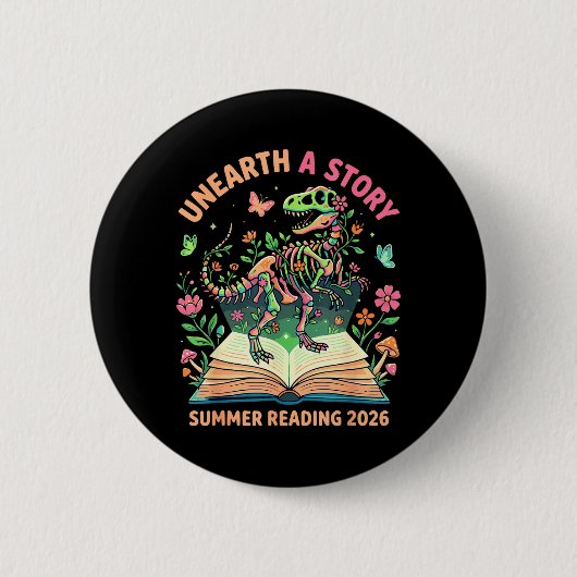 Entdecke eine Geschichte Sommer Bibliothekslesung Button (Vorderseite)