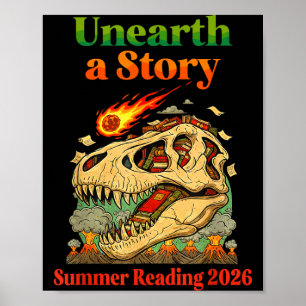 Entdecke eine Geschichte Sommerlektüre 2026 lustig Poster