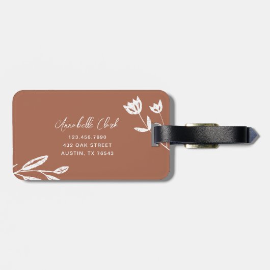 Entdecke + Traum Naturfarben und Foto mit Blumen Gepäckanhänger (Rückseite horizontal)