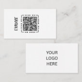 Entdecken | Anpassbare QR-Code- und Logovorlage Visitenkarte (Vorne/Hinten)