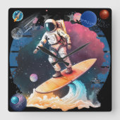 Entdecken des Universums Quadratische Wanduhr (Vorderseite)