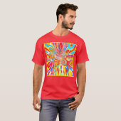 Entdecken eines lebendigen, farbenfrohen Musters T-Shirt (Vorne ganz)