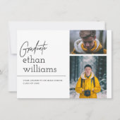 Entdecken | Moderne 2 Fotos Abschluss Ankündigung (Vorderseite)