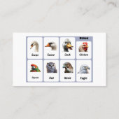 Entdecken Sie 16 Tiere, die Sie überraschen werden Visitenkarte (Rückseite)