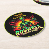 Entdecken Sie Alien Mysteries in Roswell! Runder Pappuntersetzer (Angewinkelt)
