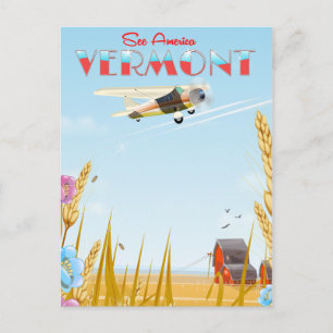 "Entdecken Sie Amerika" Vermont Land Reiseplakat Postkarte
